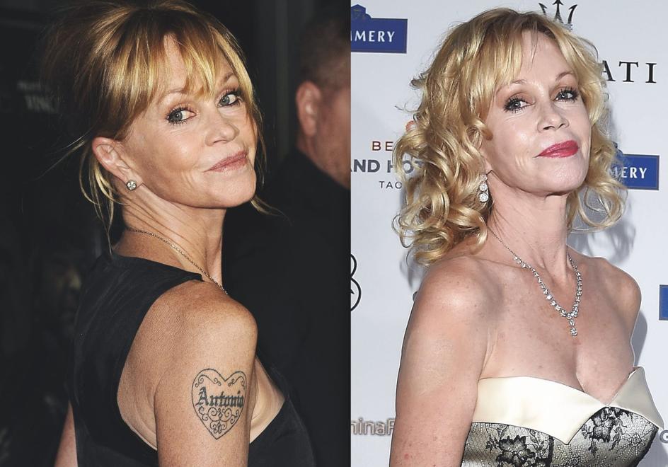 Arrepentirse de un tatuaje es común. Le ocurrió a Melanie Griffith cuando se separó de Antonio Banderas. A pesar del láser, no ha conseguido ocultar del todo su rastro.