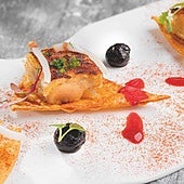 Totopos de 'trinxat' con papada ibérica