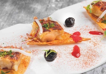 Totopos de 'trinxat' con papada ibérica