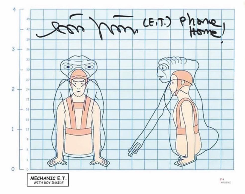 Los bocetos muestran cómo Demeritt tuvo que moverse con el disfraz. La voz del extraterrestre, en la versión original, la ponía Pat Welsh, que fumaba dos cajetillas diarias, lo que daba el tono áspero característico.