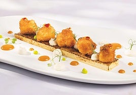 Congrio con berenjenas y calabacines