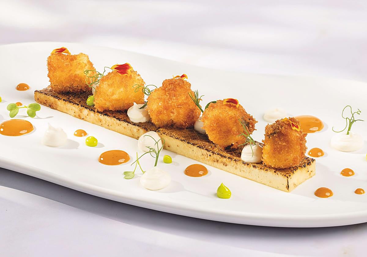 Congrio con berenjenas y calabacines