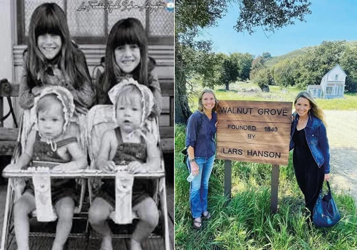 Las dos niñas pequeñas de la serie eran interpretadas por gemelas para cumplir los horas limitadas que pueden trabajar los más pequeños. A Carrie Ingalls la interpretaron Lindsay y Sidney Greenbush (a la izquierda, las morenas mayores) que no se dedicaron luego a la actuación sino al deporte y los caballos. A Grace (que empezó siendo un bebé), la interpretaron las gemelas Brenda y Wendi Turnbaugh (a la derecha), que sí han seguido vinculadas al cine.