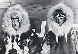 Richard Byrd (a la izquierda) y Floyd Bennett