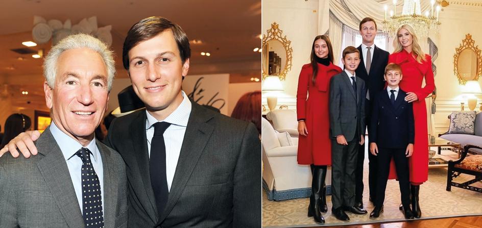 Izda. Jared con su padre, Charles Kushner, exconvicto. El resto de la familia también se dedica a los negocios. Su hermano Joshua dirige Thrive Capital, un fondo de capital riesgo accionista de OpenAI, la dueña de ChatGPT, y está casado con la supermodelo Karlie Kloss. Dcha. Ivanka y Jared con sus hijos en una foto reciente de sus redes sociales.
