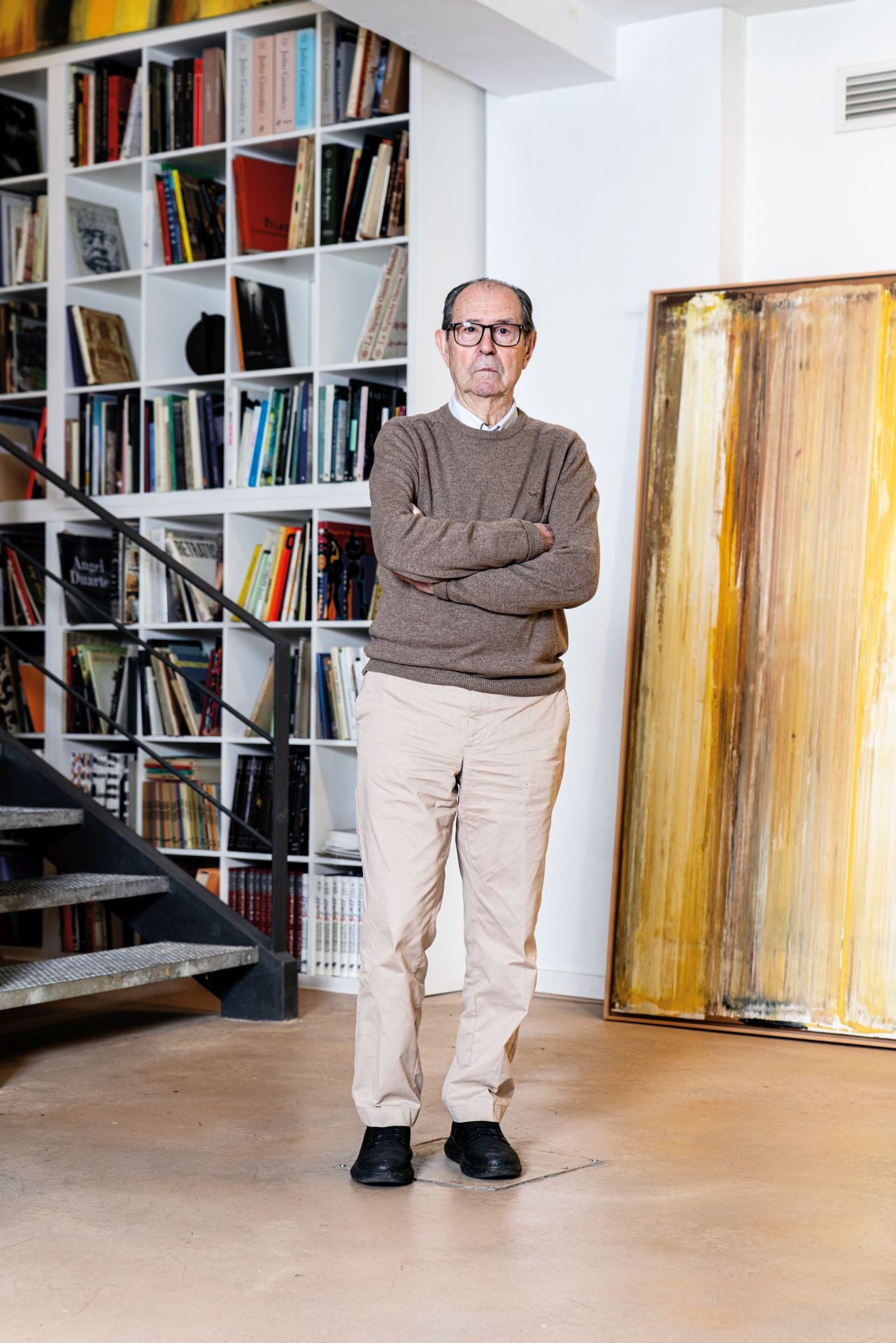 Canogar posa para XLSemanal en su estudio, en el barrio madrileño de Arganzuela.