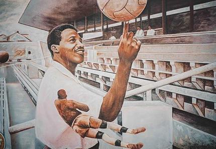 Un grafiti del portero Ergilio Hato