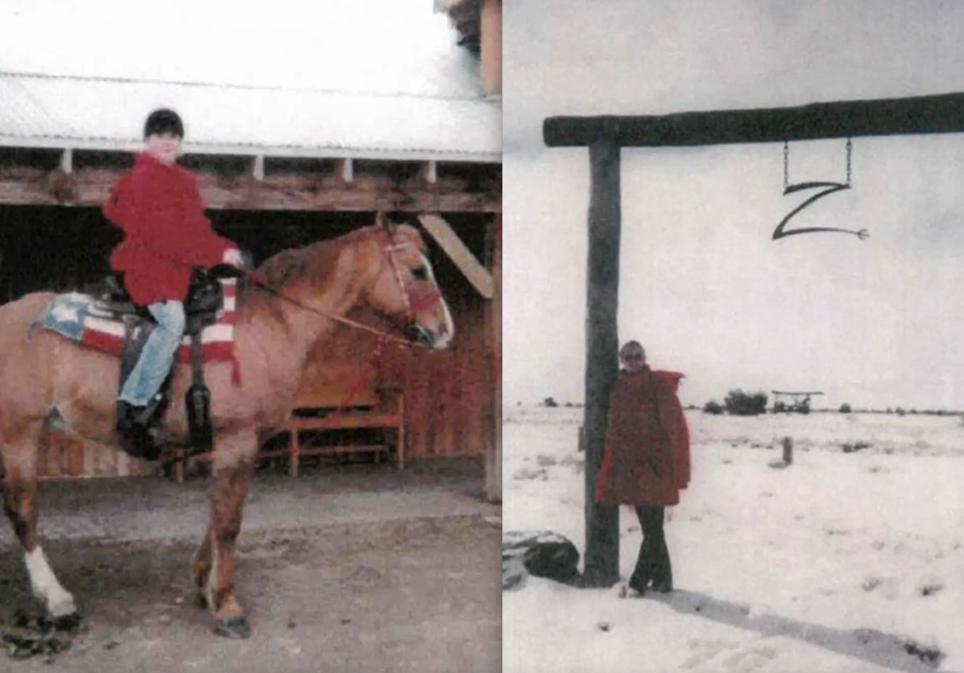 Dos imágenes de Virginia Giuffre en Zorro Ranch. Es la más conocida de las víctimas de Epstein porque fue clave en su detención y por exponer al príncipe Andrés. Virginia se suicidó en 2025.