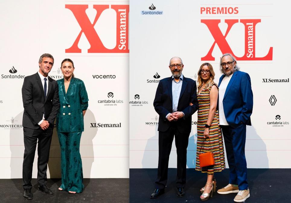 Fernando Belzunce con Charo Marcos, directora de Mujerhoy; Miguel Rellán, Palmira Márquez y Miguel Munárriz.