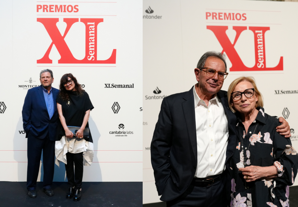La premiada Isabel Coixet junto a su pareja, el abogado especializado en derechos humanos, Reed Brody, y el premiado Avelino Corma con su mujer, Brisa Martínez.