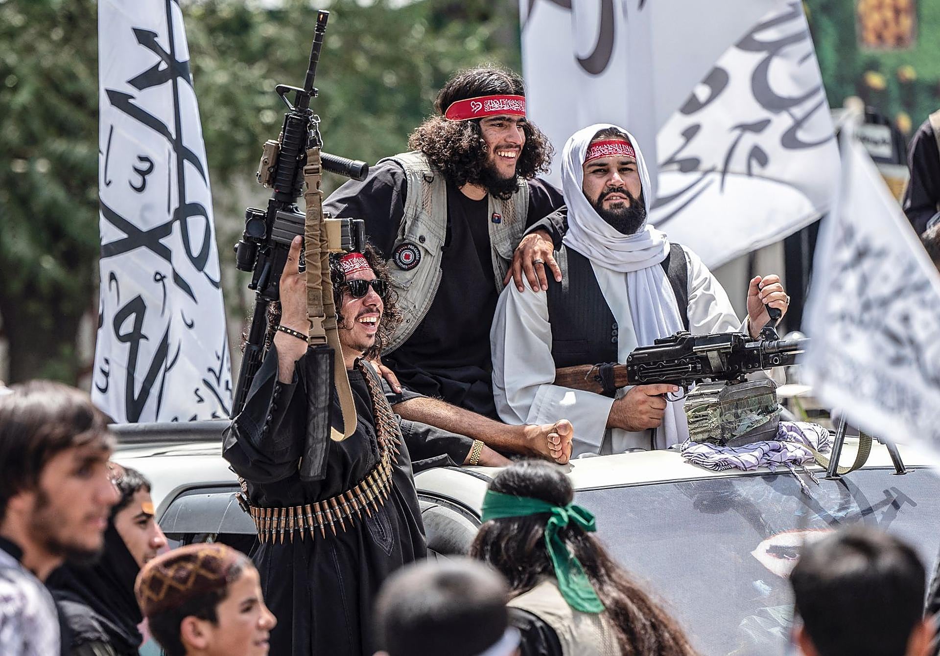 Una reciente fiesta en las calles de Kabul, que celebra el aniversario de la toma talibán