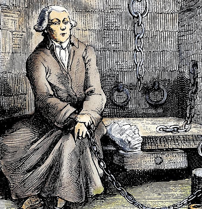 El marqués de Sade estuvo en prisión 27 de los 74 años que vivió. En su celda de La Bastilla se encontró escondido en la pared el manuscrito de su obra '120 días de Sodoma o la escuela de libertinaje': ocupaba un rollo de papel de doce metros de largo.