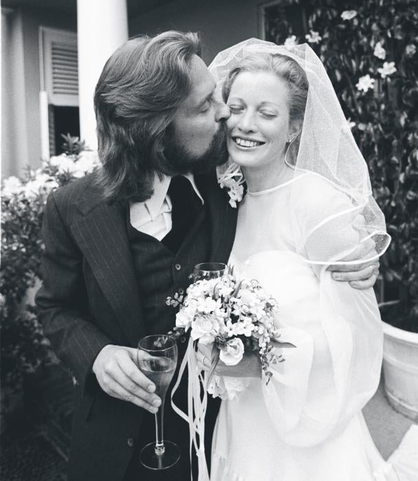 Con diandra, su primera mujer, el día de su boda en 1977.
