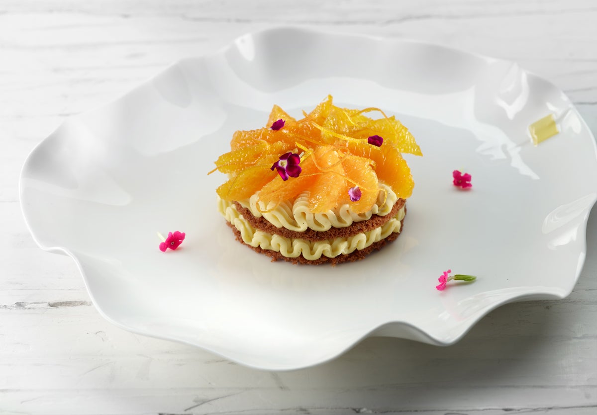 Tartaleta de gajos de naranja