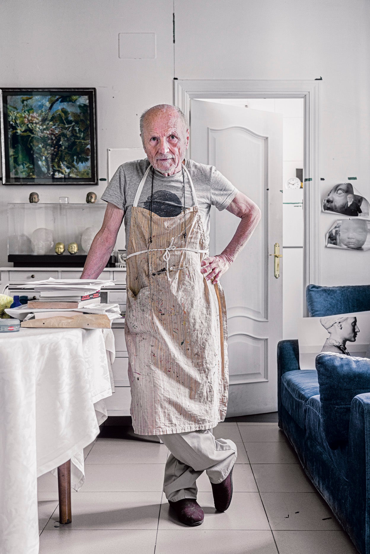 Antonio López en su estudio.