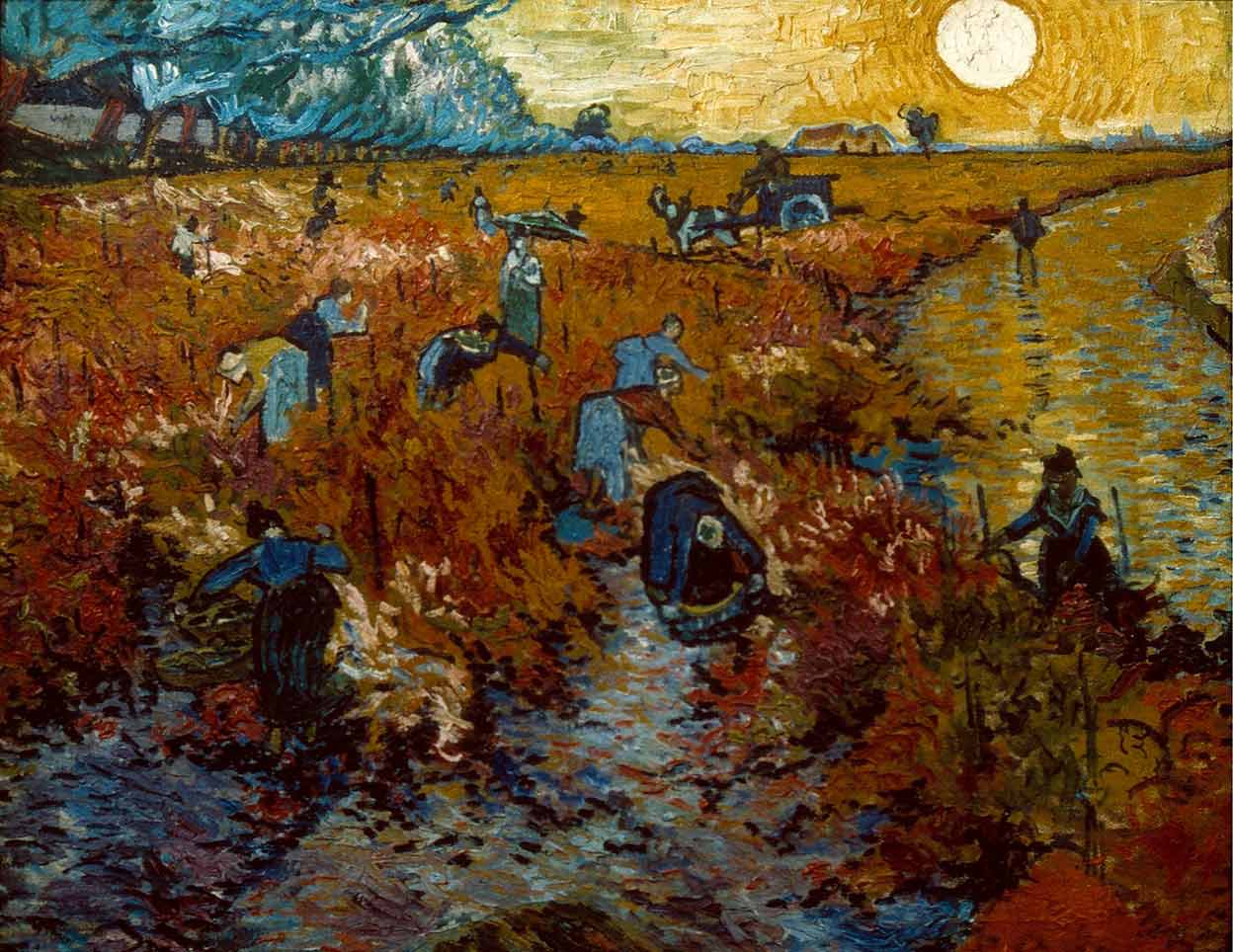 “El viñedo rojo”, uno de os tres cuadros que vendió Van Gogh en vida, lo compró Anna Boch por 400 francos en 1890. Como mecenas fue muy generosa. Su familia era dueña de la fábrica de cerámicas Villeroy &amp; Boch.