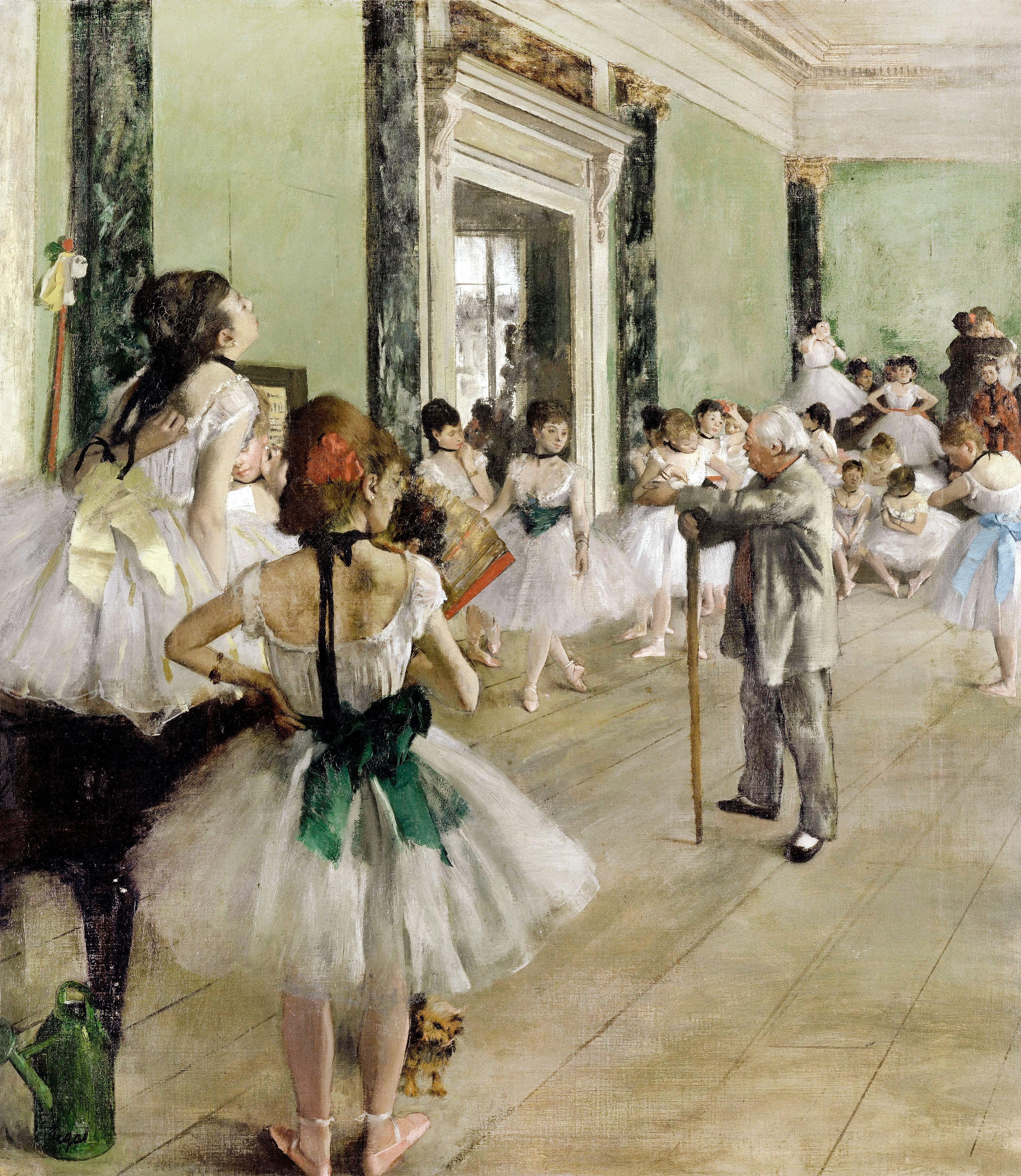 'La clase de ballet'. A menudo Edgar Degas muestra escenas en las que las chicas parece que no se percatan de que están siendo retratadas.