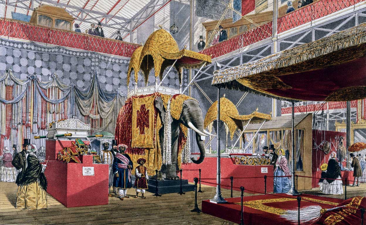 A la Gran Exposición de 1854 de Londres, promovida por el príncipe Alberto, se llevaron muestras de la exótica riqueza de la India.