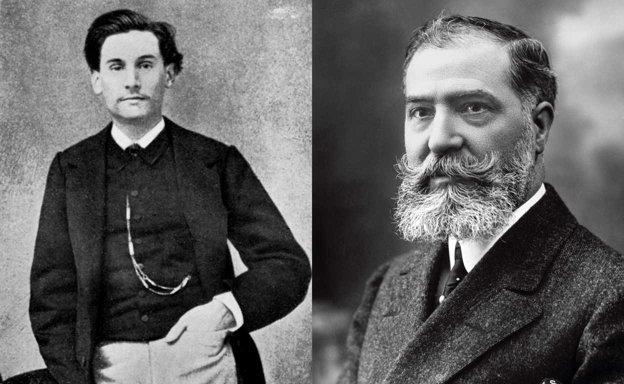 Cuando estaba con Benito Pérez Galdós (que le era infiel), tuvo un affaire con José Lázaro Galdiano, a la derecha. Pidió perdón a Galdós por aquel «error momentáneo de los sentidos».
