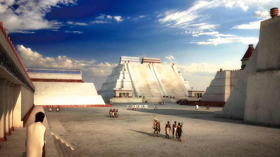 El templo Huitzilopochtli, el más importante del olimpo mexica, y al que había que ‘alimentar’ con sangre humana, decían, para evitar el fin del mundo.
