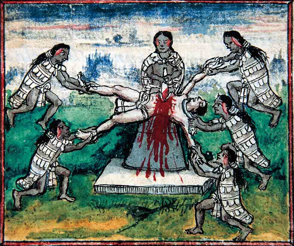 Hasta 20.000 prisioneros de las llamadas ‘guerras floridas’ fueron sacrificados en Tenochtitlán para inaugurar el templo de Huitzilopochtli.