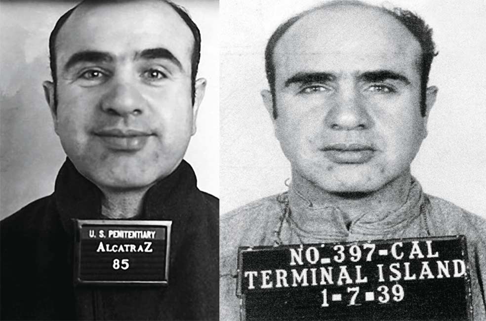 En 1934 en Alcatraz y en 1939 al salir de prisión. Para entonces, la sífilis le había devastado el cerebro. Tenía una mentalidad de un niño de siete años. Su familia lo mantuvo recluido hasta su muerte, en 1947.