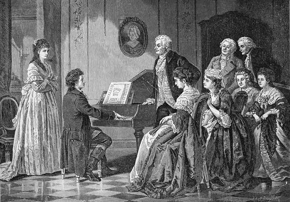 Se cree que en 1787 un jovencito Beethoven tocó ante su admirado Mozart en un encuentro en Viena.
