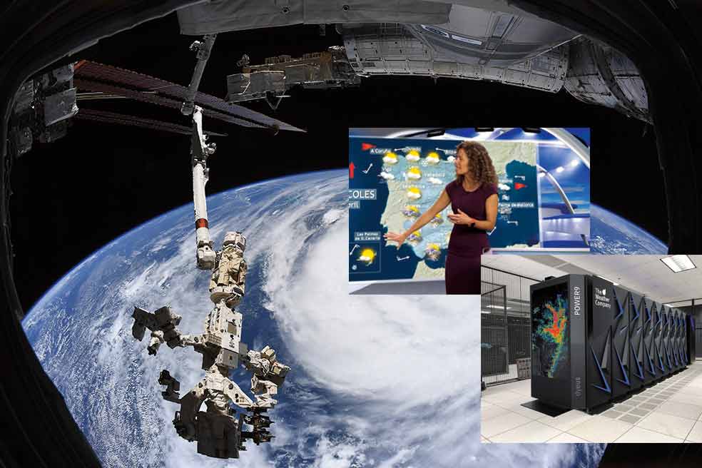 Hace 2700 años, los babilonios ya predecían el tiempo 'a ojo', fijándose en la forma de las nubes. Hoy los satélites suministran imágenes en tiempo real y miles de barcos, aviones, estaciones terrestres, boyas y globos sonda recopilan y comparten datos de presión, temperatura, precipitaciones, humedad... Con estas herramientas teóricas y los datos de miles de millones de mediciones diarias, las supercomputadoras hacen las predicciones actuales, cada vez más precisas.