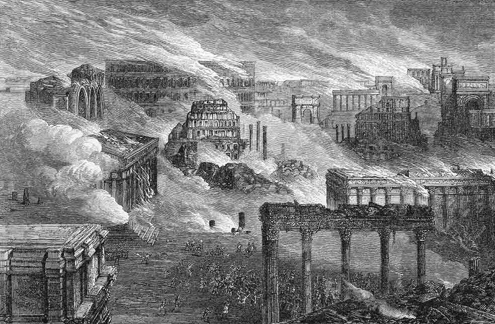 Durante su mandato se incendió Roma y se rumoreó que él había provocado el fuego.