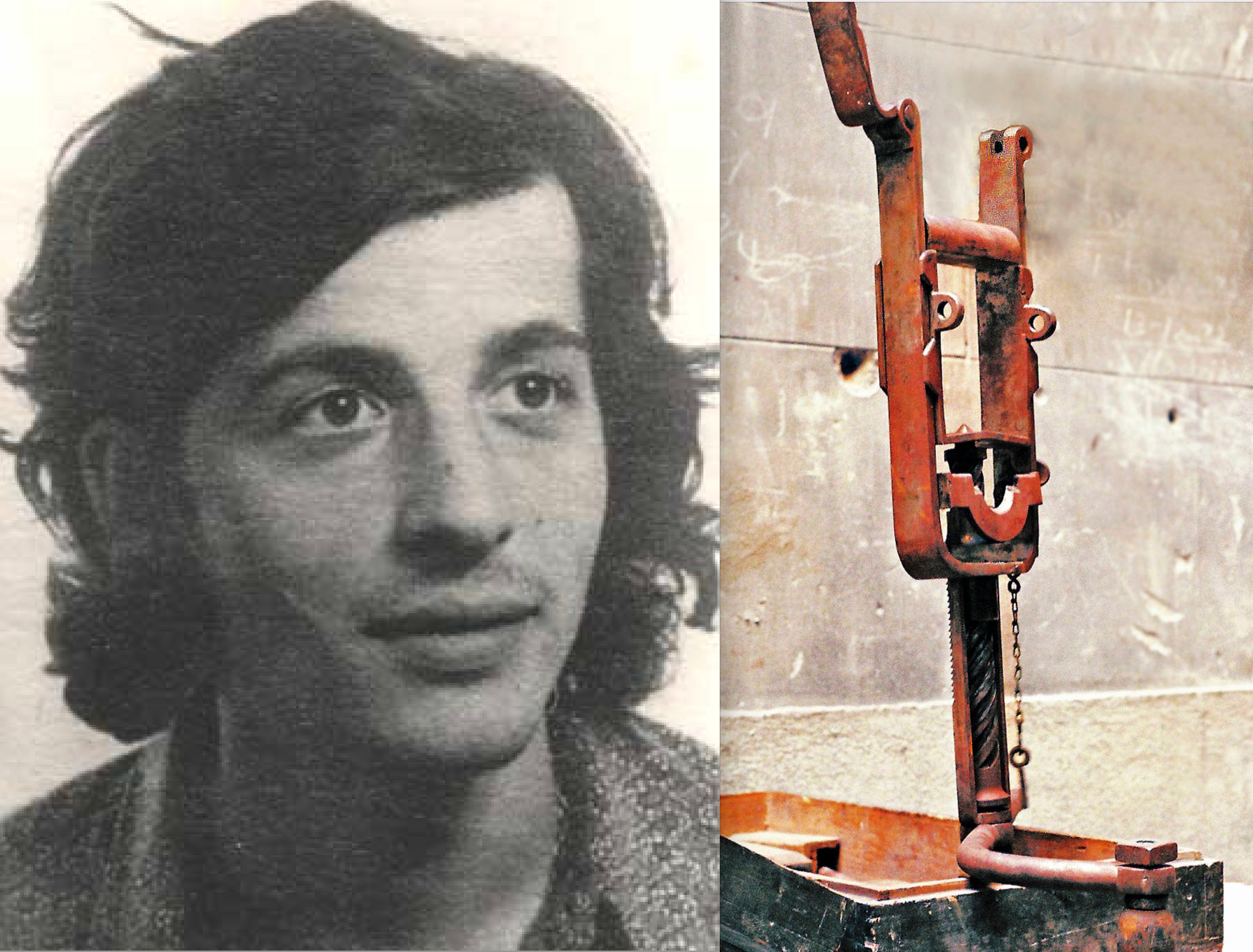 Garrote de corredera de la Audiencia de Madrid con el que el 2 de marzo de 1974 se ejecutó a Salvador Puig Antich, militante anarquista que había dado muerte a un policía.