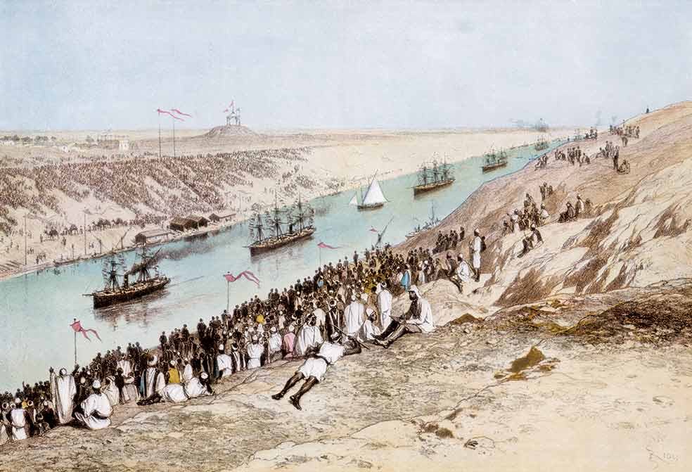 Abrió el recorrido el barco de la emperatriz Victoria Eugenia de Montijo. Acudieron el emperador de Austria, el sultán de Turquía, el sah de Persia… Se hospedaron en un palacio construido exprofeso.