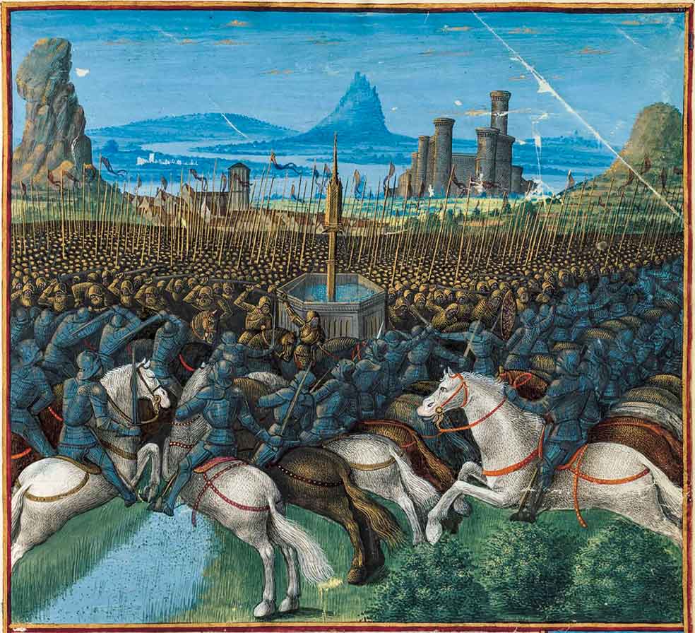 Los templarios lucharon en batallas importantes como la de los Cuernos de Hattin (en la imagen), en la que Saladino derrotó a los cruzados en 1187.