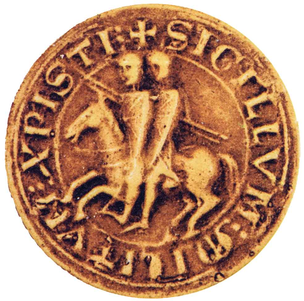 El sello de los templarios, con dos hombres compartiendo caballo, se vio como una alusión homosexual.