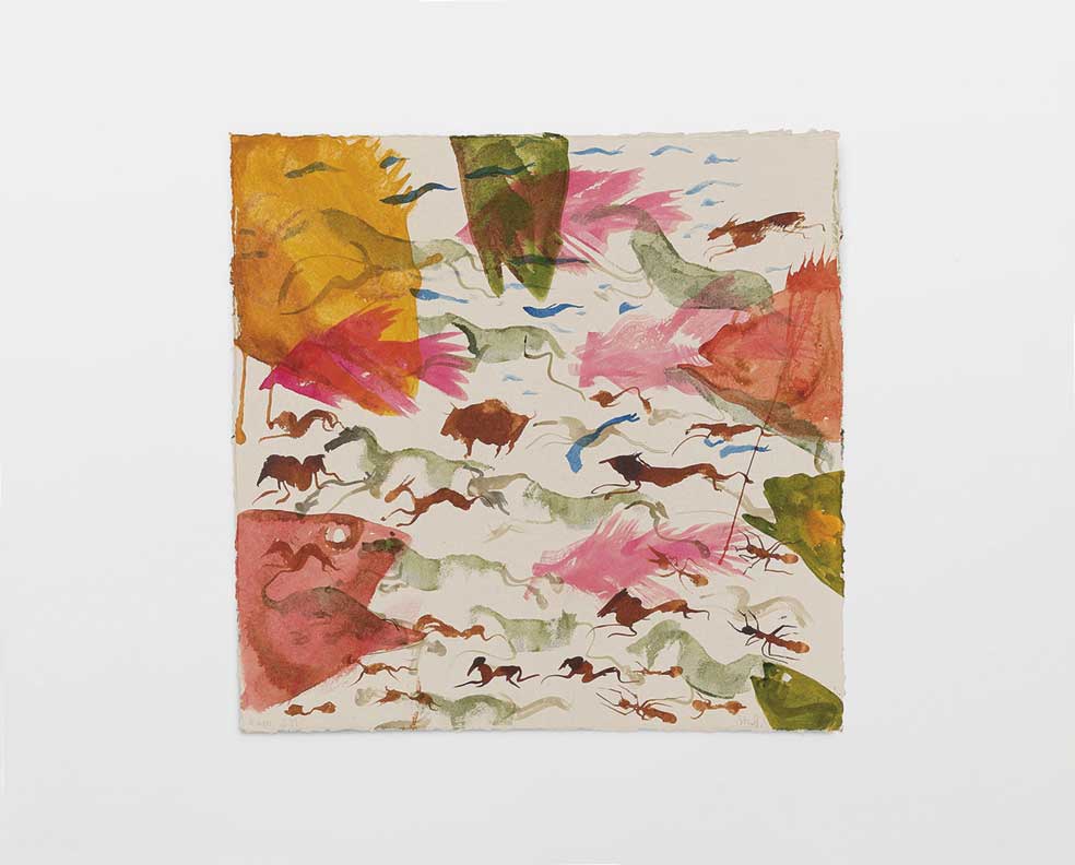 Nourritures terrestres et marines, 2021. 98,5 x 99,5 cm. Acuarela sobre papel.