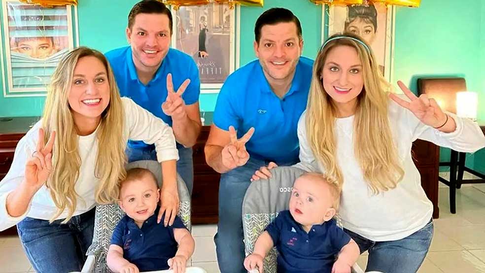Las hermanas gemelas Brittany y Briana (Virginia, Estados Unidos) están casadas con los gemelos idénticos Josh y Jeremy. Sus hijos, que nacieron con solo unos meses de diferencia, son tan parecidos que más que primos también ellos parecen gemelos.