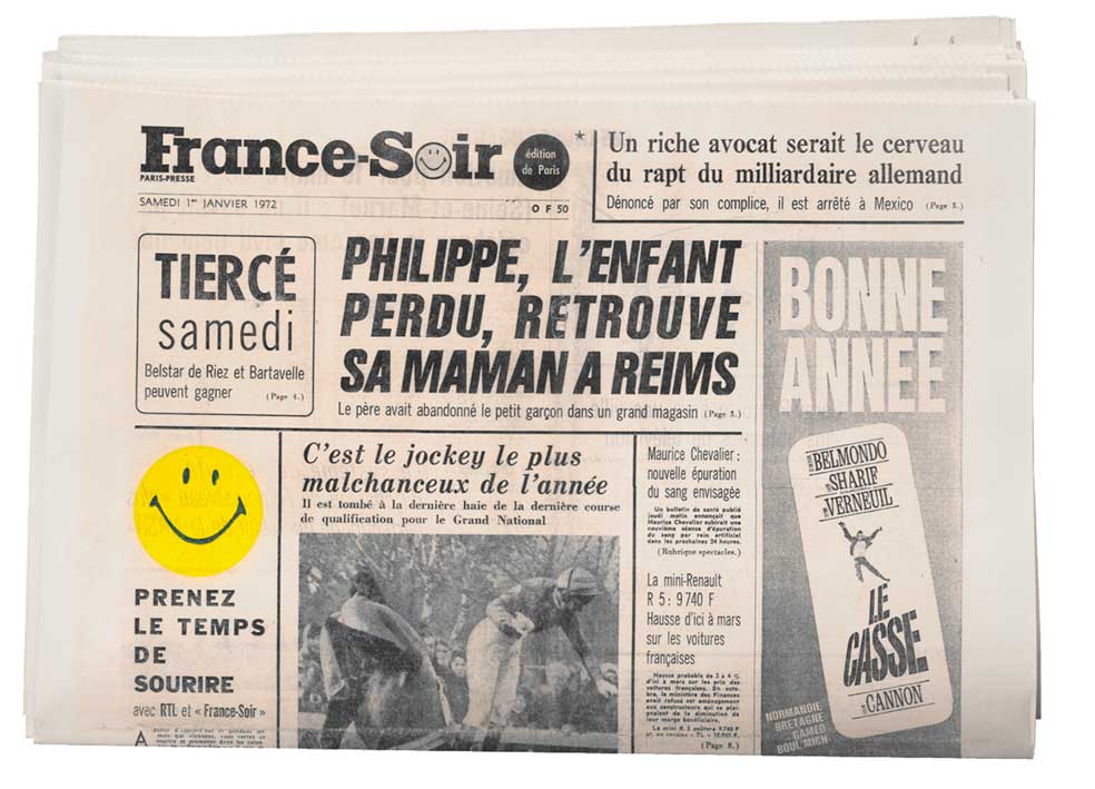 Ni Harvey Ball ni la aseguradora que le encargó el dibujo registraron la marca. En 1972 sí lo hizo el periodista francés Franklin Loufrani y usó Smiley para subrayar las buenas noticias del periódico France Soir.