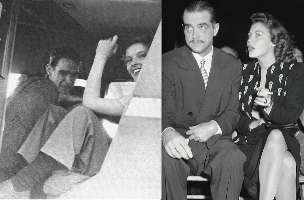 Hughes y Hepburn se conocieron en 1935 en un campo de golf, al que él llegó a bordo de su avioneta y en el que la actriz reconoció «un igual» con quien medirse, otro espíritu libre como ella, «guapísimo, con sus gafas de aviador y su cazadora». Fueron discretos y son escasísimas las imágenes que los retratan juntos. Se encontraron, contó ella, en el momento adecuado, cuando ambos eran dos volcanes predispuestos para la pasión. La relación duró tres años. «Fue el mejor amante de mi vida», dijo Hepburn. Con Ava Gardner, Hughes no tuvo el mismo éxito. A comienzos de los 40, intentó conquistarla en vano. Ava resistió sus avances y rechazó sus regalos, llegando a confesar años después, que no soportaba el olor corporal de Hughes. En uno de sus intentos con Ava, el magnate perdió el control y la abofeteó. Ella se defendió a puñetazos y le lanzó a la cabeza una pequeña campana de bronce. Hizo blanco.
