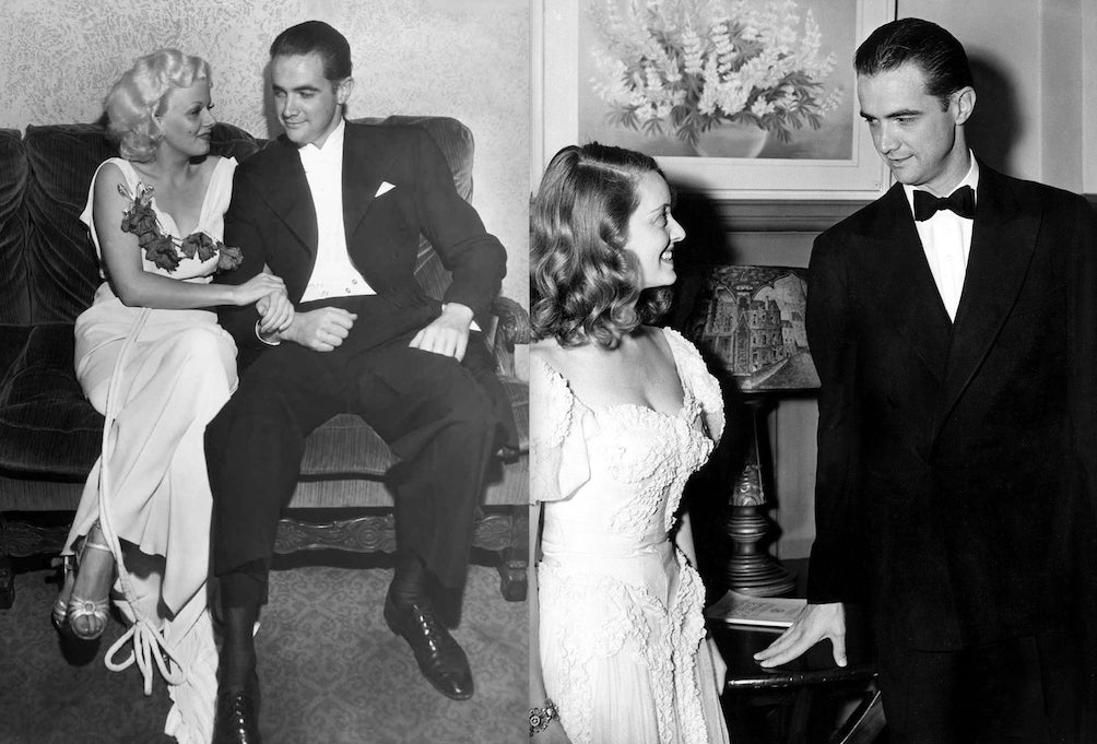 Hughes conoció a Jean Harlow en el rodaje de Ángeles del infierno, de 1930, por él producida, que la lanzó al estrellato y la convirtió en un símbolo de la época dorada de Hollywood. Hughes intentó impresionarla con sus regalos, pero ella era conocida por su independencia y la relación no duró mucho. Del romance de Hughes con Bette Davis no hay registro gráfico –aunque haya fotos 'cómplices'– pero fue el marido de Davis, el actor Harmon Nelson, quien en 1938 dijo tener pruebas de que ella mantenía una relación sexual con Hughes. Nelson acabó incluso solicitando el divorcio, alegando «las maneras crueles e inhumanas» de Bette Davis.