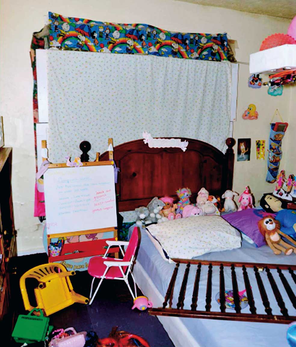 La habitación de Amanda Berry y su hija, fruto de la violación, que recibían un trato algo mejor por parte del secuestrador. |