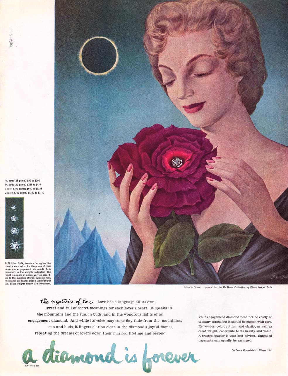 «Un diamante es para siempre» es la campaña más exitosa de la historia por eficacia y duración en el tiempo: 75 años ya. El eslogan fue acuñado por encargo de la compañía de diamantes De Beers para incitar a regalar estas joyas como compromiso matrimonial. Disparó la demanda de un bien ‘inútil’.