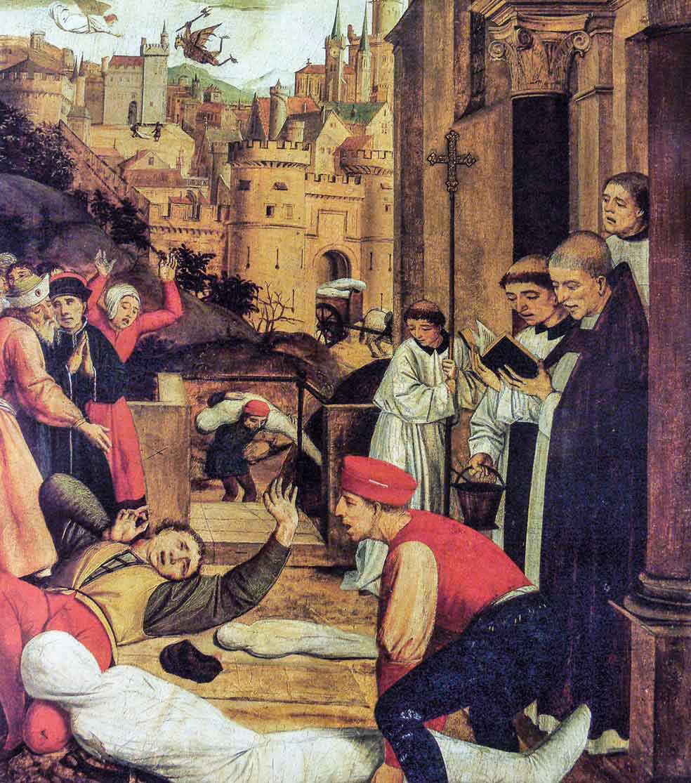 La peste fue la mayor plaga medieval y ha sido representada en numerosas obras de arte. En la imagen que abre este reportaje: uno de los cráneos encontrados en Kirguistán, que ha sido clave para determinar su origen. |