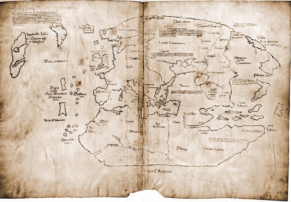 El mapa de Vinland, datado en 1440, mostraba el litoral exacto de una parte de la costa norteamericana y de Groenlandia. La mayoría de expertos cree que está manipulado.