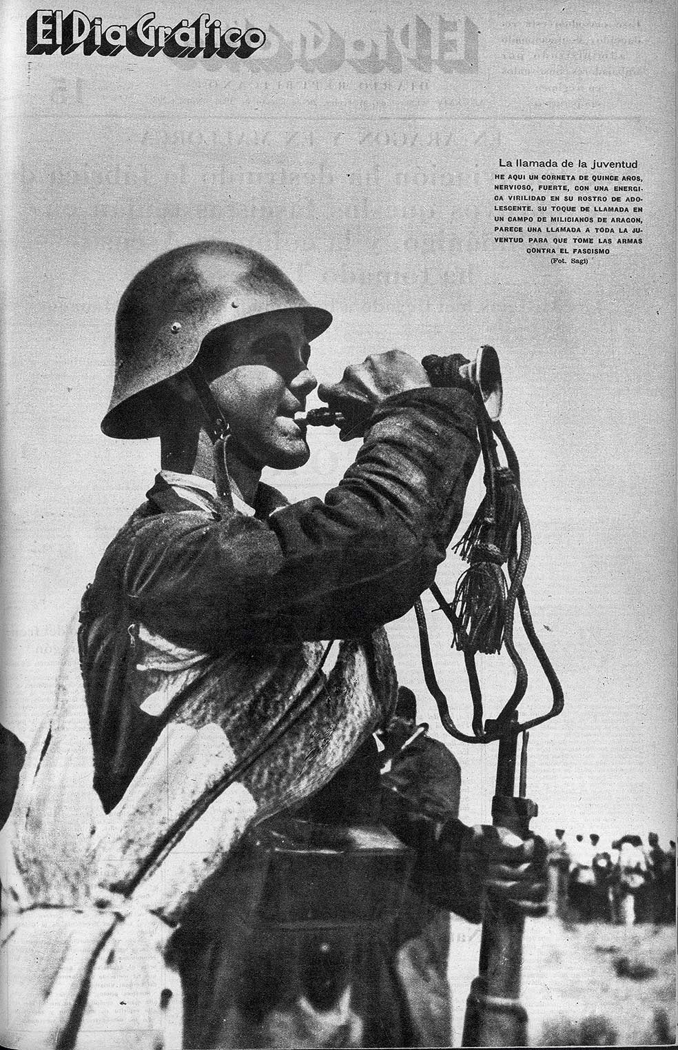 A Juan Manuel de Prada le ocultó que fue reportera gráfica de guerra. Esta foto suya fue portada de El Día Gráfico del 26 de agosto de 1936.