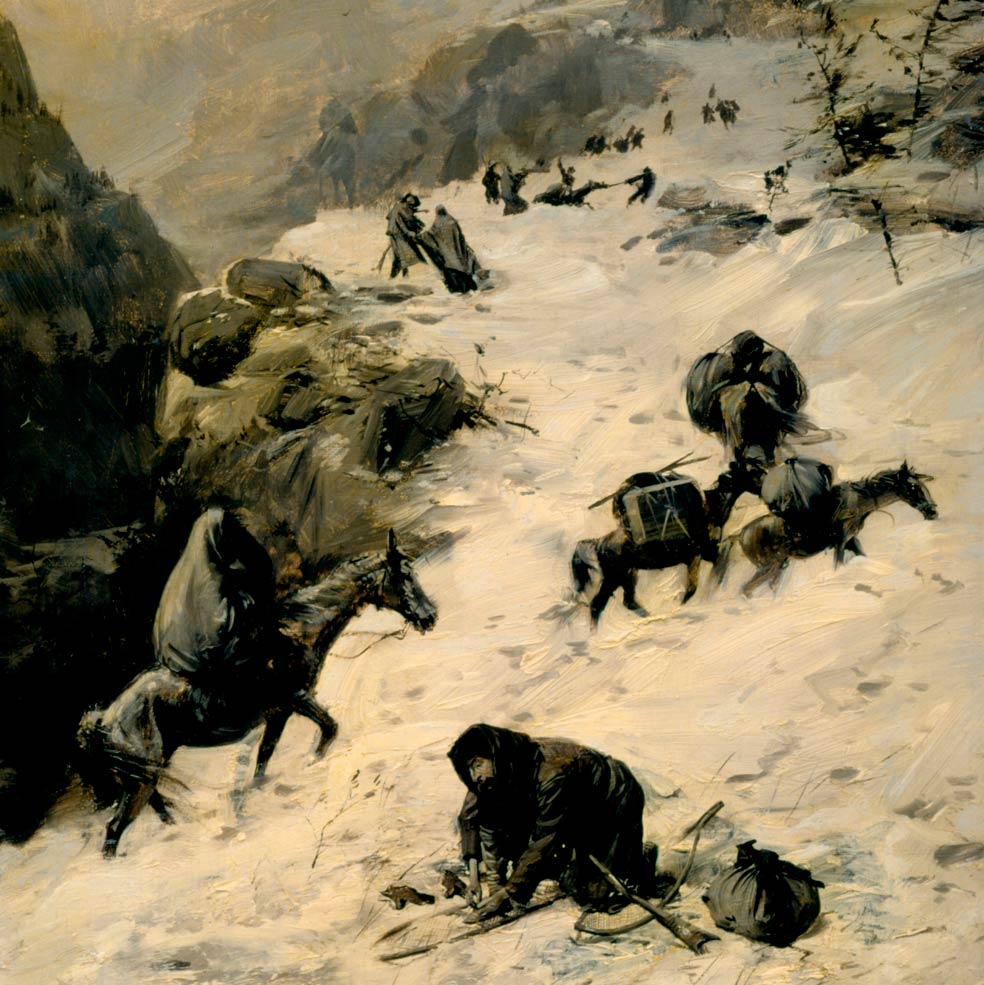 La expedición Donner fue la trágica aventura de un grupo de pioneros estadounidenses que en su camino hacia California en una caravana de carretas quedaron atrapados el invierno de 1846 a 1847 en una sierra nevada. Para sobrevivir, tuvieron que recurrir al canibalismo con los compañeros que iban muriendo.