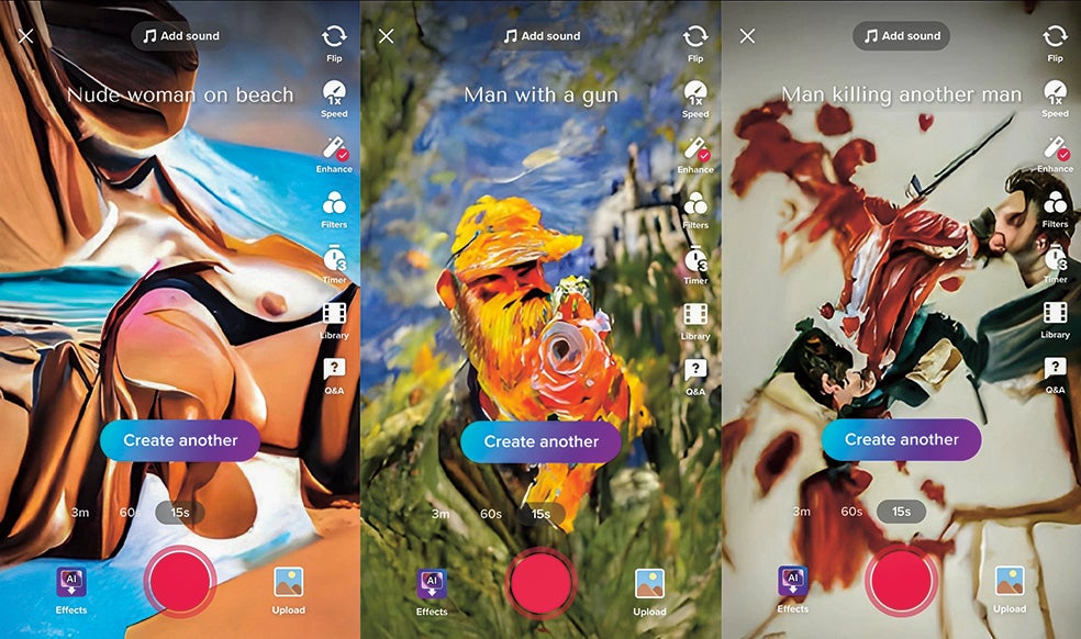 TikTok ha lanzado un filtro llamado Greenscreen que también crea imágenes a partir de frases y palabras y que pueden servir de fondo para los vídeos de los usuarios. La competencia ha obligado a Google a acelerar su propia IA generativa, que ya ha presentado en beta.