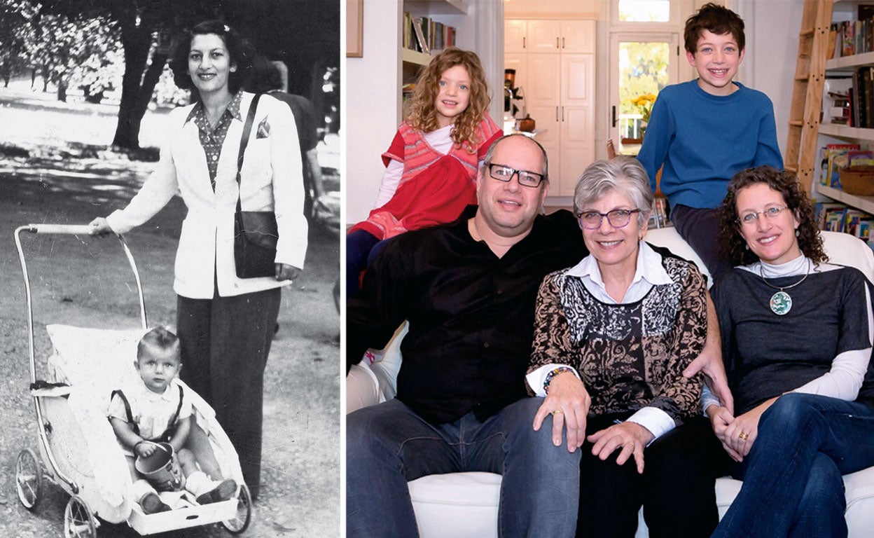 Priska llevó a su hija Hana a lugares por donde pasó el tren de ganado que las llevó a las dos a Mauthausen. Y conservó la ropita que otras presas cosieron cuando nació Hana, un bebé que sobrevivió de milagro. En la foto, Hana, con su familia.