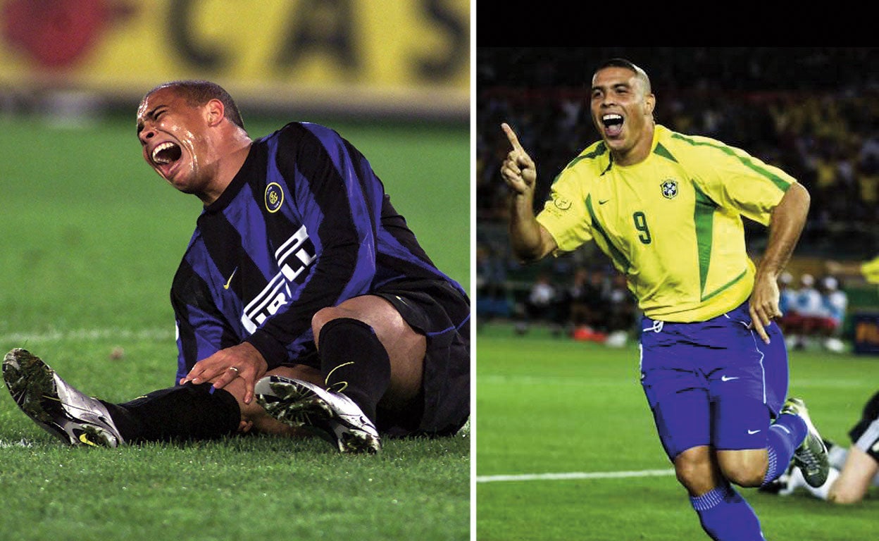El 12 de abril de 2000, Ronaldo –entonces delantero del Inter de Milán– hizo 'crac'. Le costó año y medio recuperarse. Dos años después, en junio de 2002, alcanzó su mayor momento de gloria: marcó los dos goles a Alemania que le dieron a Brasil su quinto Mundial.