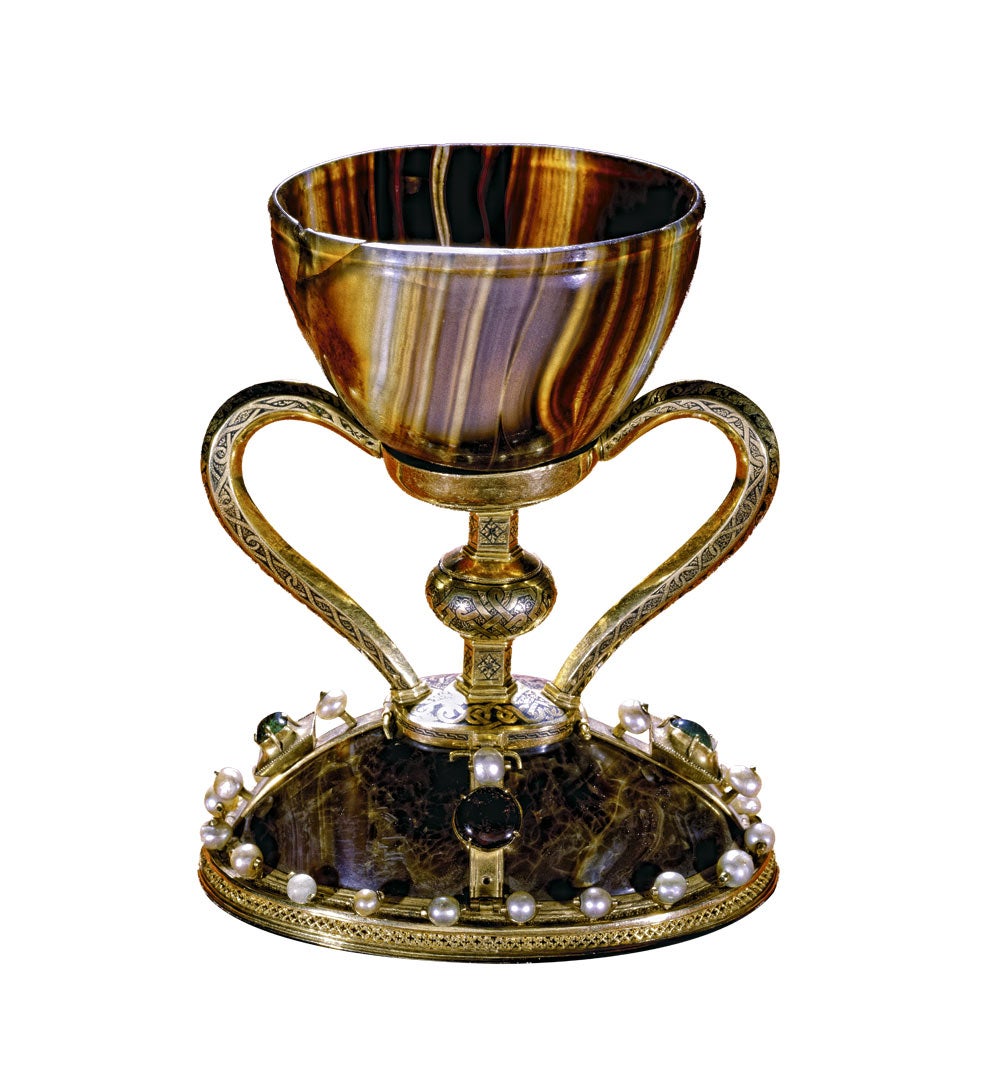 La reliquia es el vaso, de piedra de calcedonia (variedad de cuarzo), pulido entre los años 100 y 50 antes de Cristo; la peana es posterior. A Valencia la llevó Alfonso V el Magnánimo desde Aragón. La catedral la ciudad le dedica una capilla. Juan Pablo II y Benedicto XVI lo utilizaron en las misas que celebraron allí.