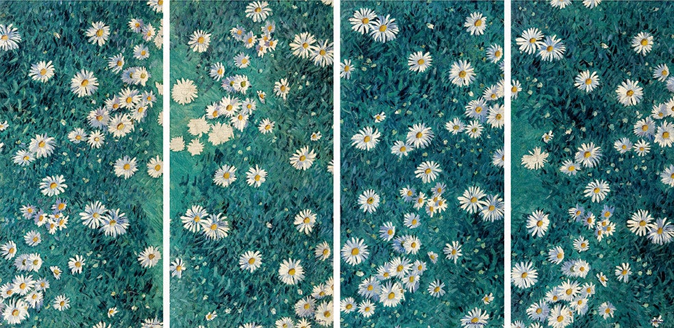 Pintó unos paneles para las puertas del comedor de su casa, para que pareciera un invernadero, y un gran lienzo de margaritas, pero murió, a los 45 años, y el proyecto quedó inacabado.