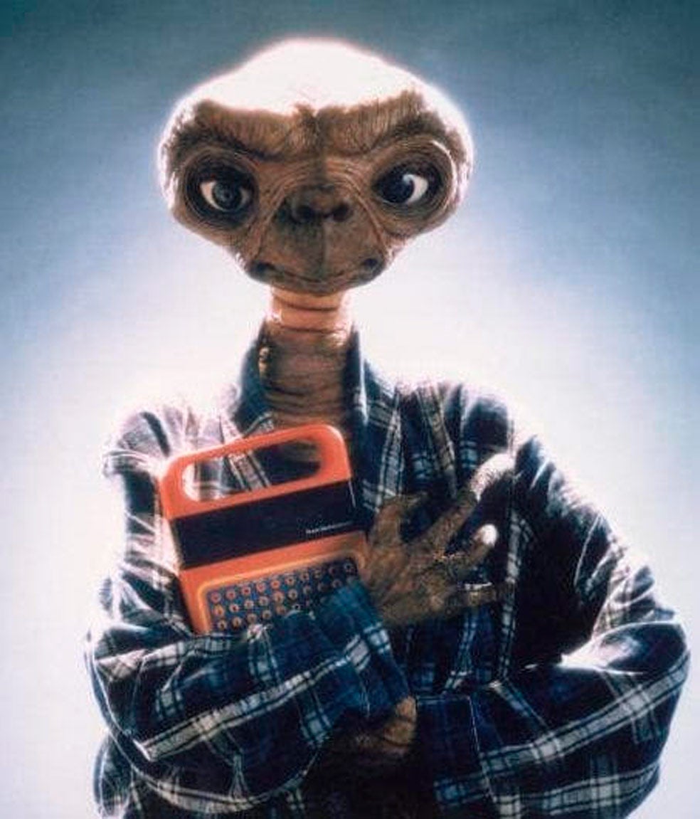 E.T., en un pasaje de la película de Steven Spielberg.